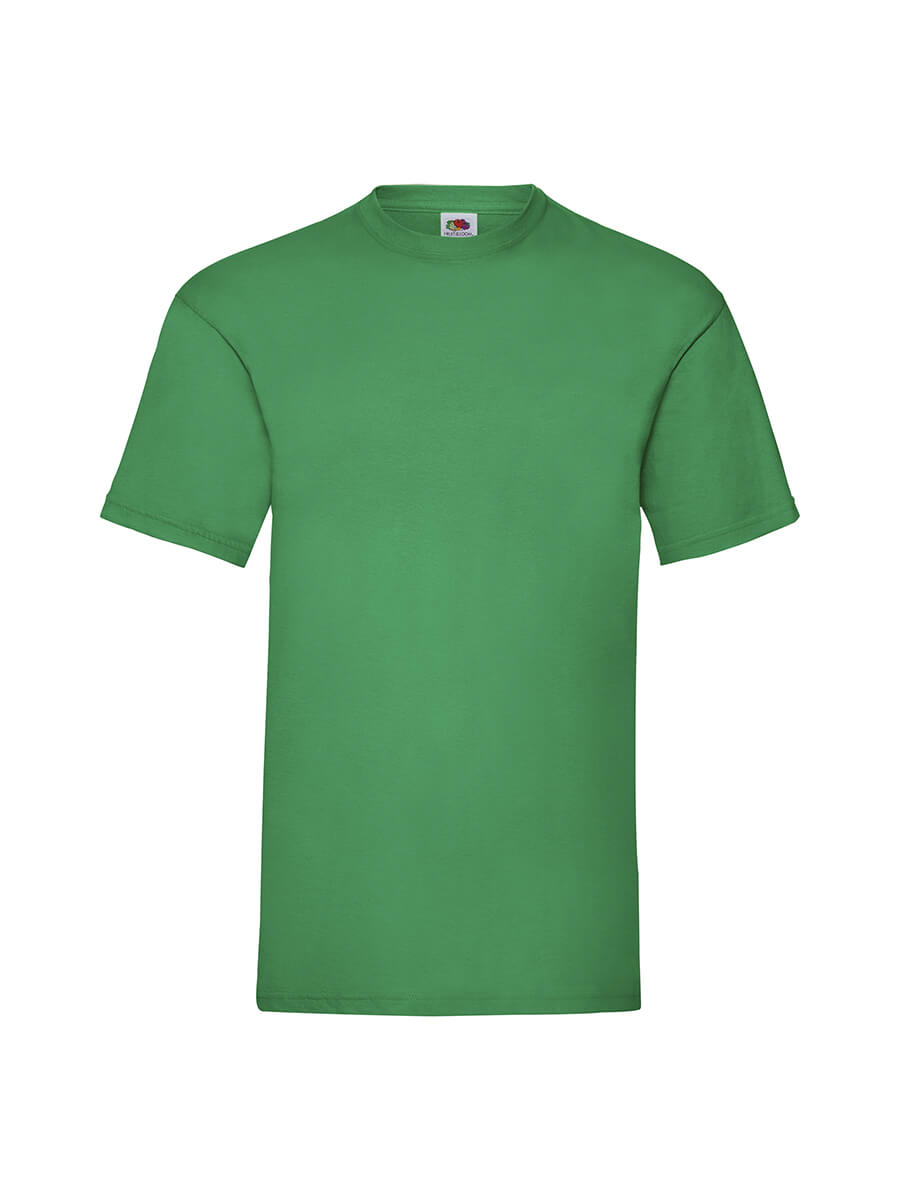 T-shirt verde neutra, ideale per stampa personalizzata con logo o grafica aziendale. Perfetta per merchandising e abbigliamento promozionale.