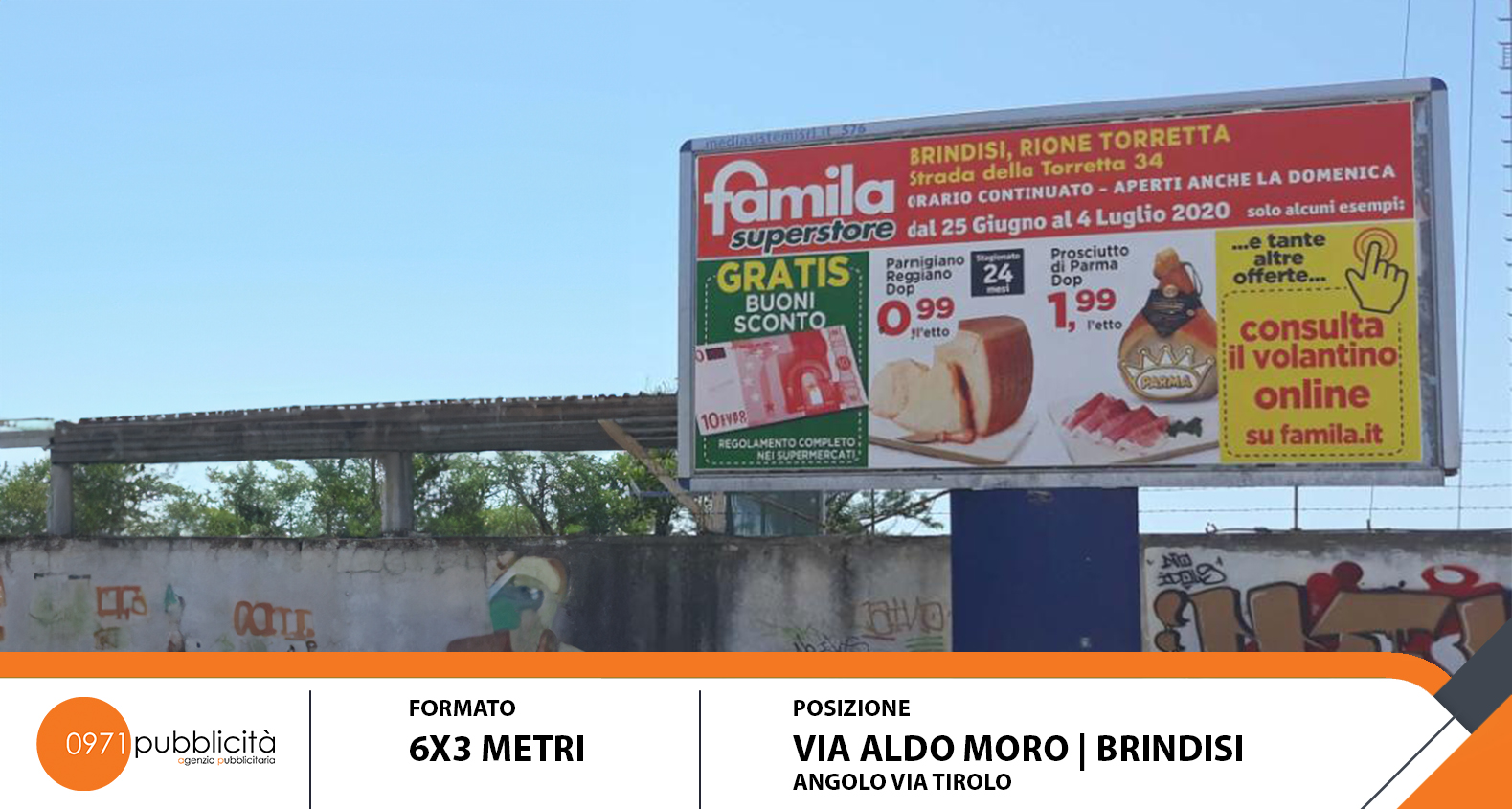 BRINDISI | VIA ALDO MORO (ANGOLO VIA TIROLO) | POSTER 6X3