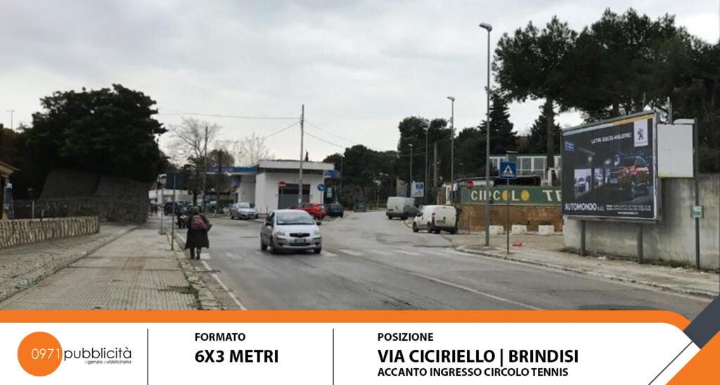 BRINDISI | VIA CICIRIELLO (INGRESSO CIRCOLO TENNIS) | POSTER 6X3