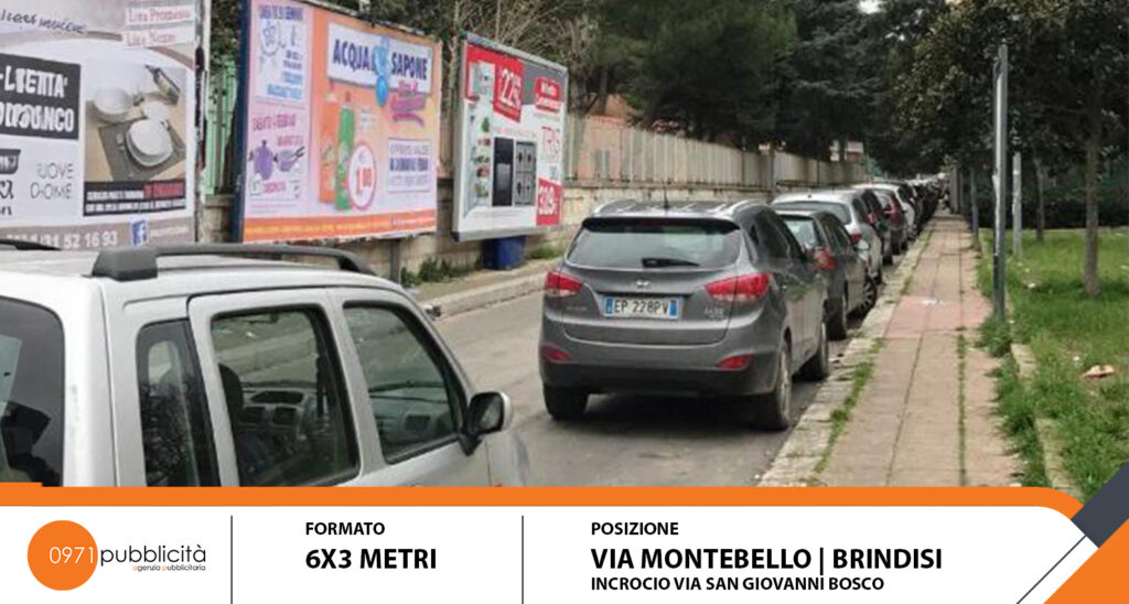 BRINDISI | VIA MONTEBELLO (INCROCIO VIA SAN GIOVANNI BOSCO) | POSTER 6X3
