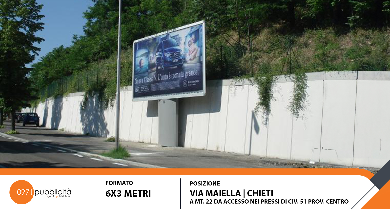 CHIETI | VIA MAIELLA (PROV. CENTRO A 22 MT DALL'ACCESSO, PRESSO CIVICO #51) | POSTER 6X3