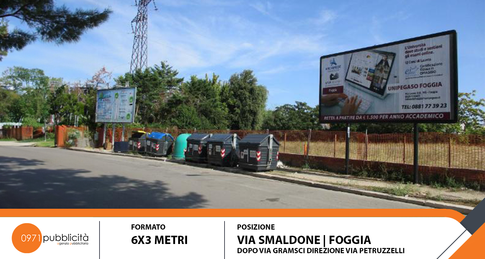 FOGGIA | VIA SMALDONE (DOPO VIA GRAMSCI DIR. VIA PETRUZZELLI) | POSTER 6X3