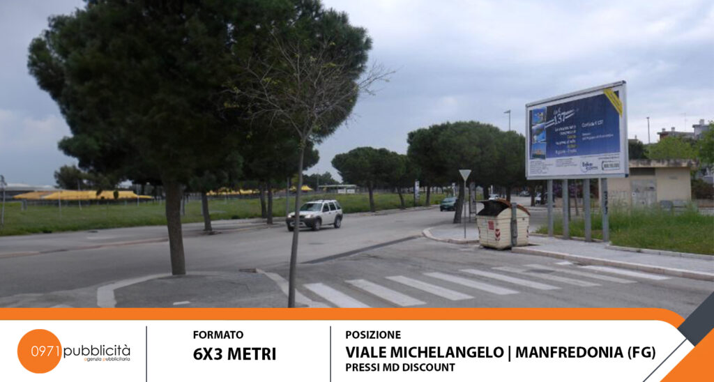 MANFREDONIA | VIALE MICHELANGELO (PRESSO MD DISCOUNT) | POSTER 6X3
