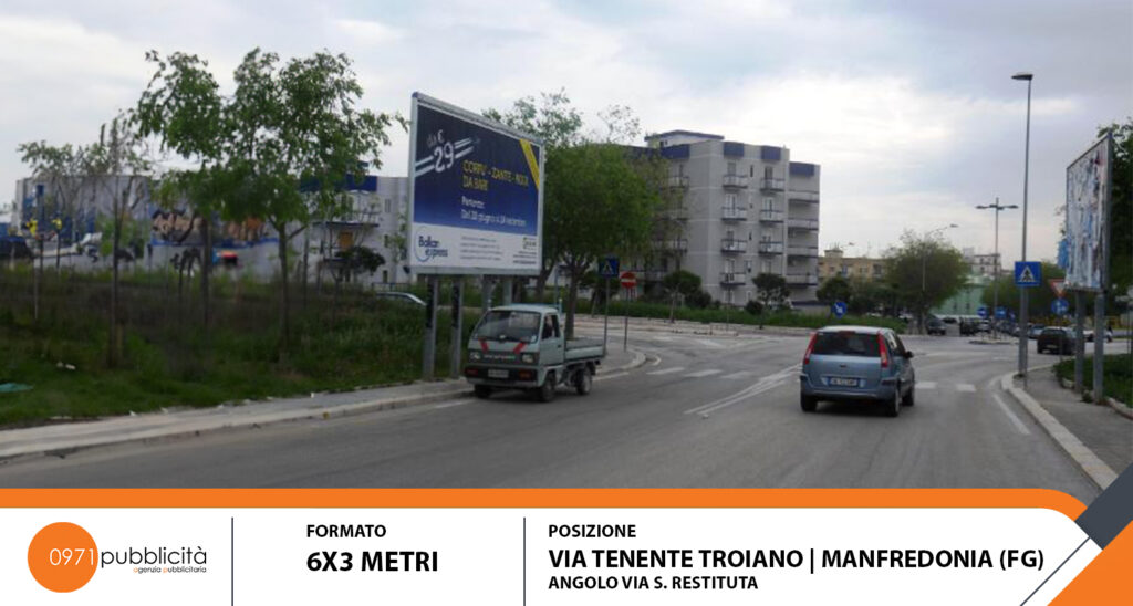 MANFREDONIA | VIA TENENTE TROIANO (ANGOLO VIA S. RESTITUITA) | POSTER 6X3