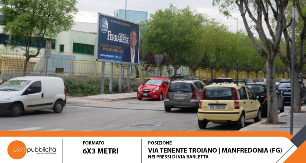 MANFREDONIA | VIA TENENTE TROIANO (PRESSO VIA BARLETTA) | POSTER 6X3