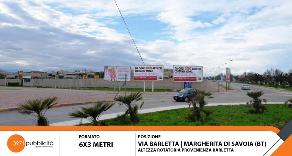 MARGHERITA DI SAVOIA | VIA BARLETTA (ROTONDA PROVENIENZA BARLETTA) | POSTER 6X3