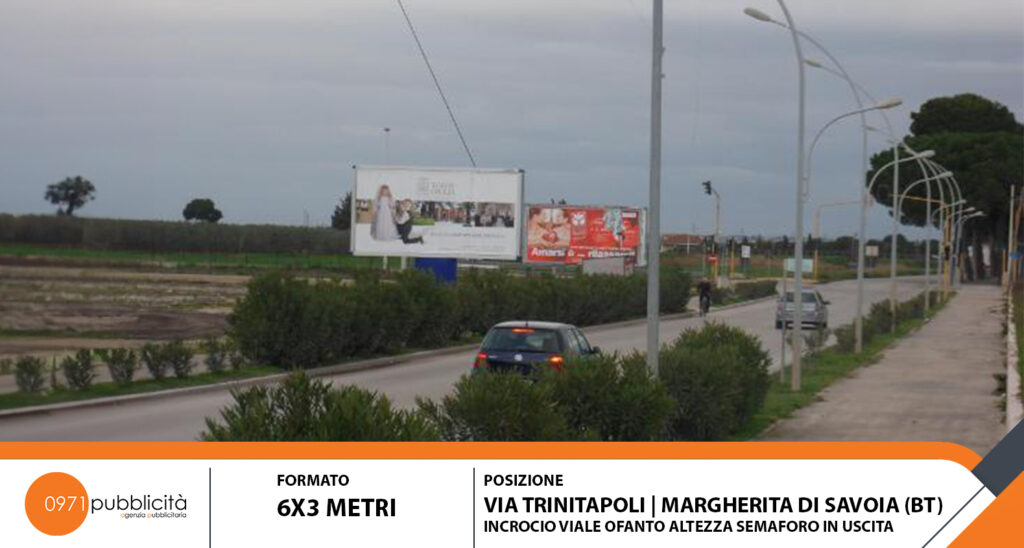 MARGHERITA DI SAVOIA | VIA TRINITAPOLI (INCROCIO VIA OFANTO, ALTEZZA SEMAFORO IN USCITA) | POSTER 6X3
